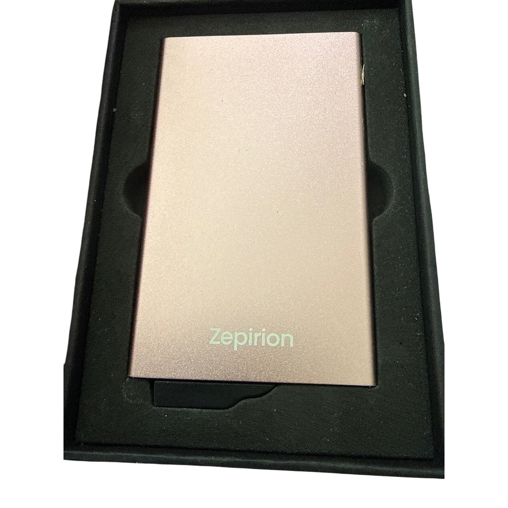 Zepirion Rose Gold Aluminum Minimalist RFID Blocking Card Holder Wallet pop up
